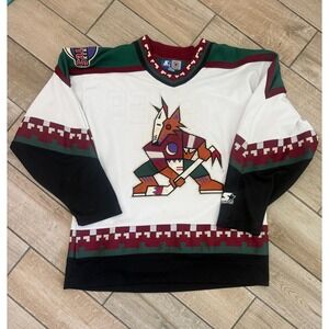 Vintage Phoenix Coyotes Starter Kachina Hockey Jersey White Fisher Mens Large